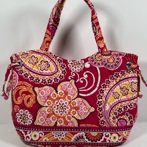 Vera Bradley Sherry in Raspberry Fizz Handbag Purse Paisley Flowers Pink